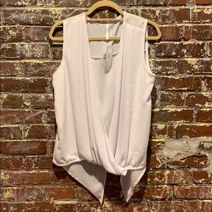 Flowy white open front top